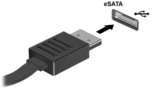 2. Schließen Sie das esata-kabel für das Gerät am esata-anschluss an.