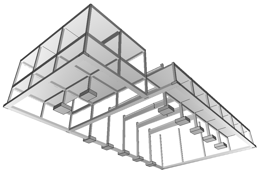 5 5 Bauteile der Vortragsübung Turnhalle Pos. E1-E6: Decke über EG (+3,50 m) Position D1: Decke über OG (+9,00 m) Position D2: Unterzug in Achse 8 (+9,00 m) Pos.
