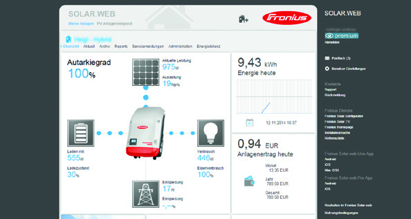 Mit der Anlagenüberwachung von Fronius haben Sie Funktion und Ertrag Ihrer PV-Anlage jederzeit im Blick. IHRE ANLAGE IMMER IM BLICK Mit Fronius Solar.
