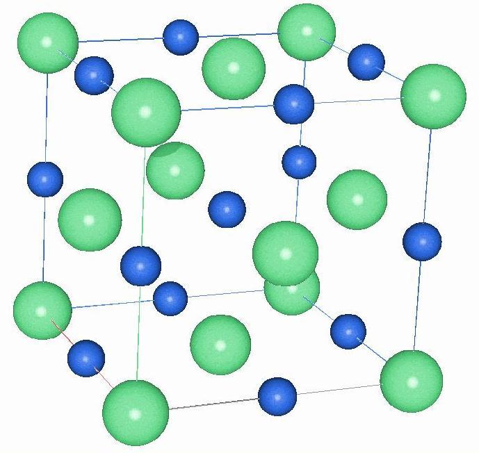 NATRIUMCHLORID-GITTERTYP Ionengitter sind die meist hochsymmetrische Konsequenz der elektrostatischen Kräfte. Das Kation ist meist der kleinere Partner und umgibt sich mit möglichst vielen Anionen.
