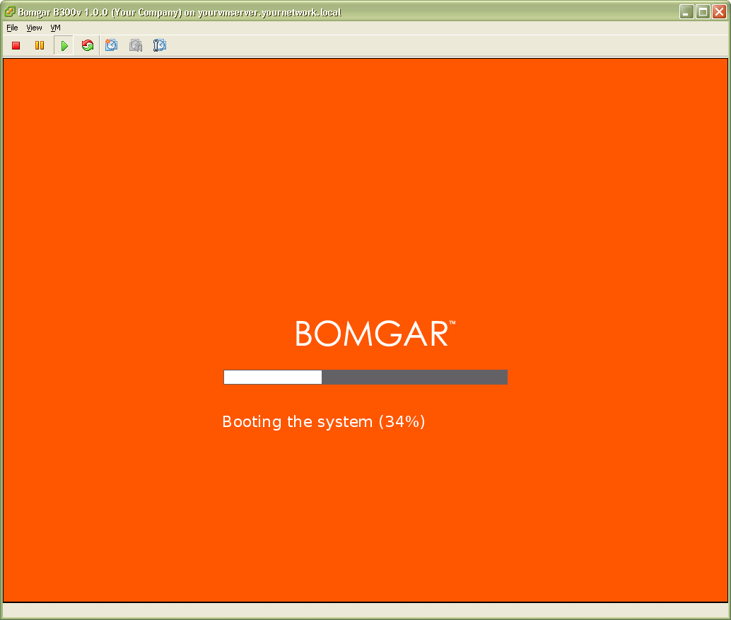 9. Klicken Sie auf Launch Virtual Machine Console (Virtuelle Konsole starten), um die Bomgar B300v- Konsole anzuzeigen, und klicken