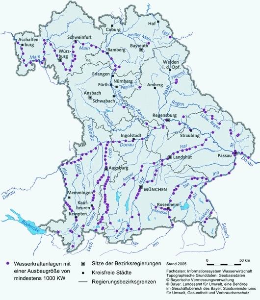 Wasserkraftanlagen in Bayern
