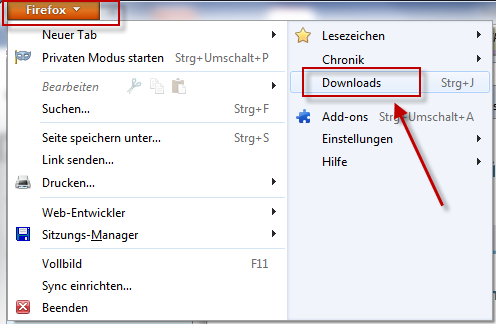 Speichern mit Firefox: Es erscheint ein Dialog, indem Sie die Option Datei speichern auswählen und dann auf OK klicken.
