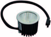 Einbaustrahler Hochleistungs-LED-Einsatz, für MR16 NV-Einbaustrahler, mit facettiertem Hochglanz-Aluminium-Reflektor, Abstrahlwinkel 38, dimmbar mit geeignetem Konverter, zum Anschluss an 350 ma