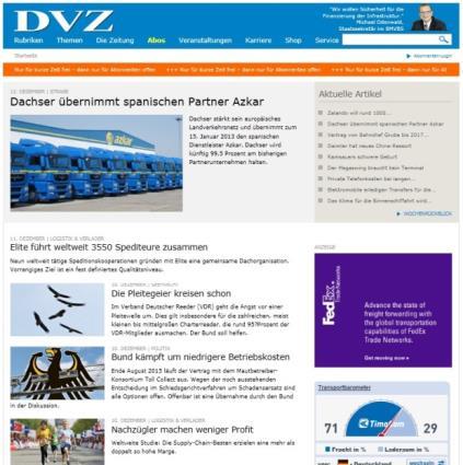 Factsheet Deutsche Verkehrs-Zeitung www.dvz.de DVZ.