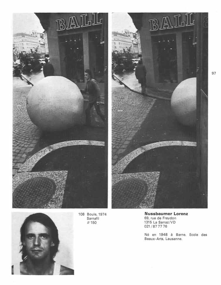 97 108 Boule, 1974 Sarnafil 0 150 IMussbaumer Lorenz 69, rue de Freydon 1315
