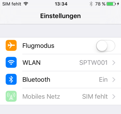 Voraussetzungen (ios): 1. Aktivierung von Bluetooth. Navigiere zu Einstellungen Bluetooth NFC ist von Apple nicht freigegeben für Drittanwendungen und kann daher nur für Apple-Dienste genutzt werden.