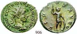 888 Antoninian 246, Rom. 4,72 g. Drapierte Büste r. mit Strahlenkrone IMP M IVL PHILIPPVS AVG / P M TR P III COS PP Felicitas steht l. mit Caduceus und Füllhorn. RIC 3.