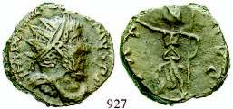 907 Antoninian 253, Rom. 3,73 g. Drapierte Büste r. mit Strahlenkrone IMP CAE C VIB VOLVSIANO AVG / PM TR P IIII COS II Herrscher steht l. in Toga mit Zweig und Zepter. RIC 140.