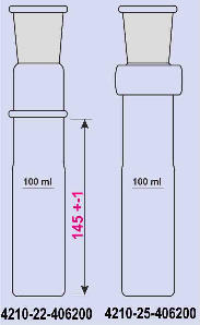 148 HCL-ABSORBER / CSB- Reaktionsgefäß nach DIN 38409 HCL-Absorber zur CSB-Bestimmung mit Kern und Hülse NS29/32, Fritte P1 Filterkerze D.