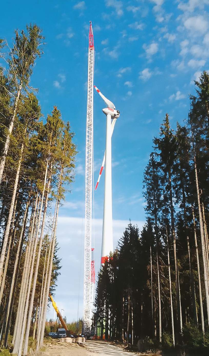 PRAXIS_ Erstes Repowering in Bayern abgeschlossen ANSTELLE VON ZWEI ALTEN PFLEIDERER-ANLAGEN ERRICHTETE ENERCON BEI KRAFTISRIED 2 X E-115/3 MW.