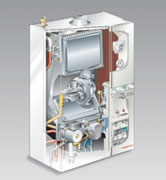 Brennwertgerät Fa. Weishaupt mit Verbrennungssystem Scot Hoher Modulationsbereich durch das integrierte Misch- und Stellventil IMS Brennwertgerät Fa.