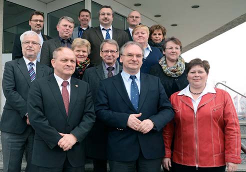 6 Im Blickpunkt Bürgermeister bei Haseloff Ministerpräsident zu Besuch im Landkreis Börde Sachsen-Anhalts Ministerpräsident Reiner Haseloff besuchte Anfang März den Bördekreis.