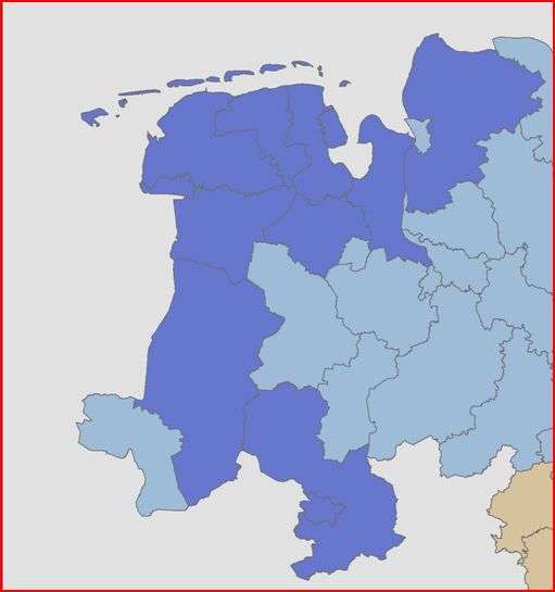 Breitbandversorgung in Niedersachsen Beispiel Nord-West-Cluster Dort sind bereits 56% der Kabelverzweiger mit VDSL2-