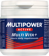 MULTI VITA+ Covers daily requirements. 9 wichtige hochdosierte Vitamine und Provitamine für den Sportler. Unterstützt die Leistungen und verhindert Mangelerscheinungen.