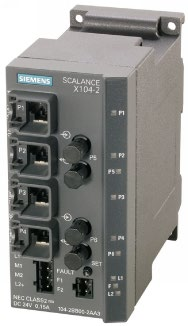 Gerätebeschreibung 3.2 Produkteigenschaften 3.2 Produkteigenschaften 3.2.1 SCALANCE X104-2 Anschlussmöglichkeiten Der SCALANCE X104-2 verfügt über vier RJ45-Buchsen und zwei BFOC-Buchsen für den Anschluss von Endgeräten oder weiteren Netzsegmenten.