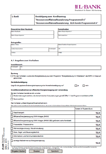 Ressourceneffizienzfinanzierung Programmteil A Energieeffiziente Produktion L-Bank, IHK Nordschwarzwald am 21.09.