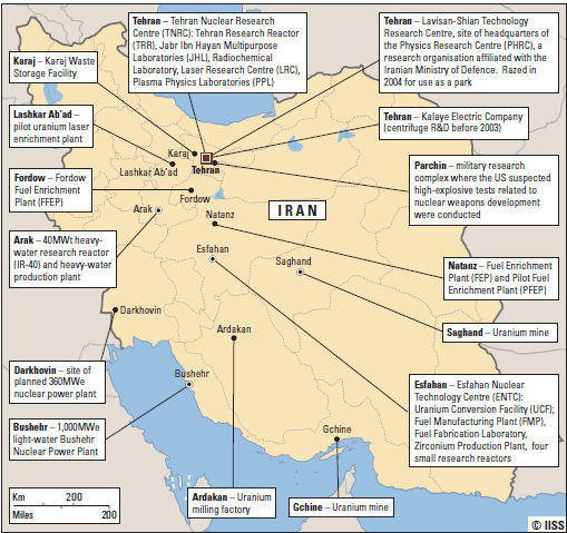 Iranische Nuklearstandorte 2014 Plutonium: Arak- Schwerwasserreaktor Busher- Leichtwasserreaktor Uran-Anreicherung Natanz: Urananreicherung Fordow:
