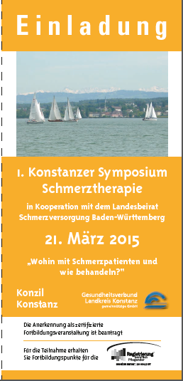 3. Schmerztherapeutisches Symposium Baden - Württemberg 1. Schmerztherapeutisches Symposium in 