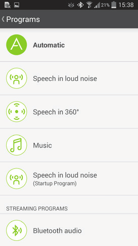 9. Audioquelle auswählen Wählen Sie direkt eine Audioquelle aus, die mit Ihrem Phonak Streamer verbunden ist.