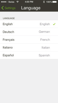13.1 App-Einstellungen Sprache Die Phonak RemoteControl App ist in verschiedenen Sprachen verfügbar.