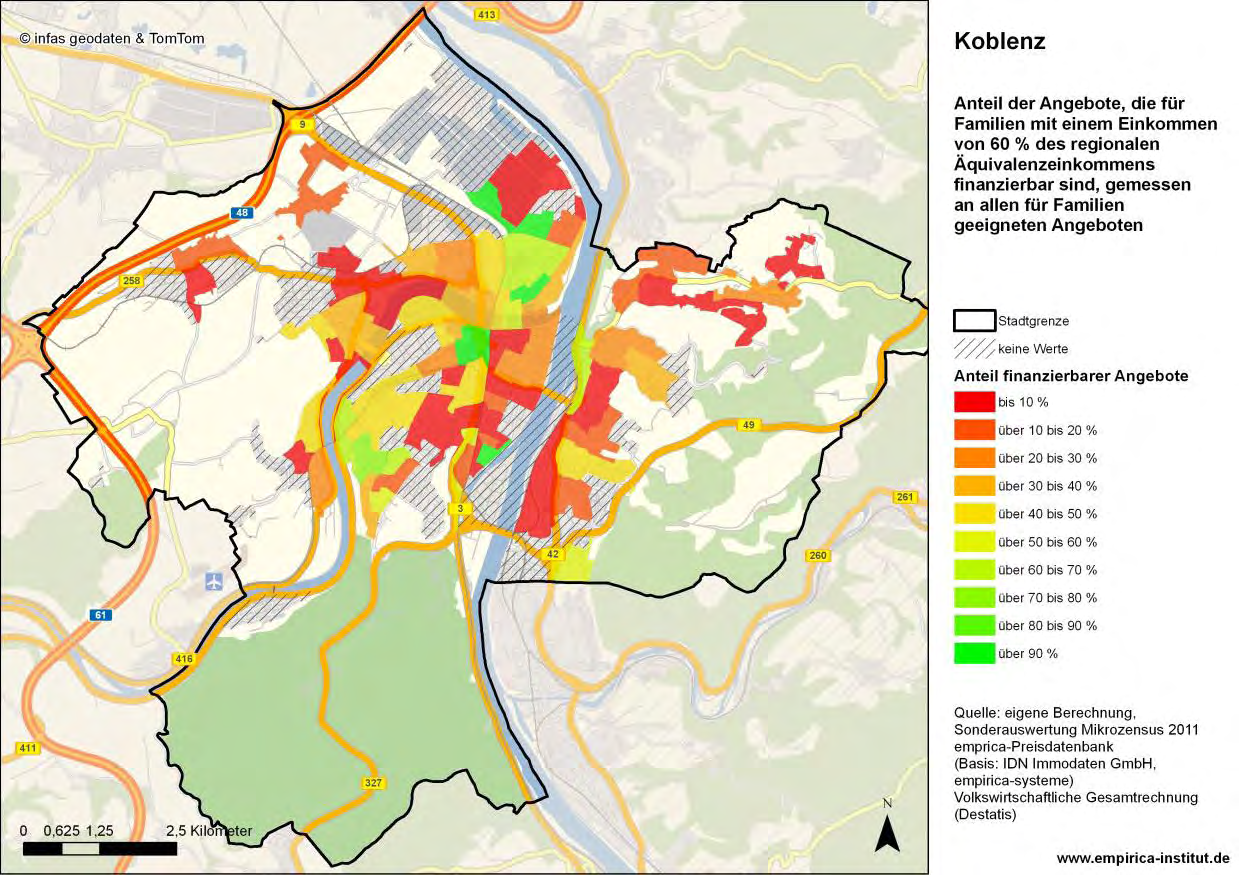 Koblenz (zurück) Einwohner 106.677 Haushalte Tsd. 57 Wohnungsbestand Koblenz Referenz** Wohneigentumsquote 30% 23% Ein-/Zweifamilienhausquote 31% 35% Miete 7,18 EUR/qm 1% Kauf ETW 1.