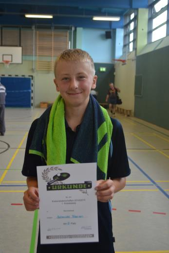 Simon Fabian Mannschaft in der Schülerliga NWM 2014 Besonders bemerkenswert ist die Leistung von Timothy Schulte (9 Jahre) der ebenfalls 2014 in der Altersklasse Schüler C, wo er Landesmeister im