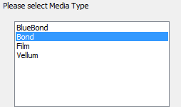 Element Funktion 7. Medienoptionen - Medientyp Bestimmen Sie den Medientyp des aktuellen Auftrags, indem Sie das gewünschte Medium auswählen.