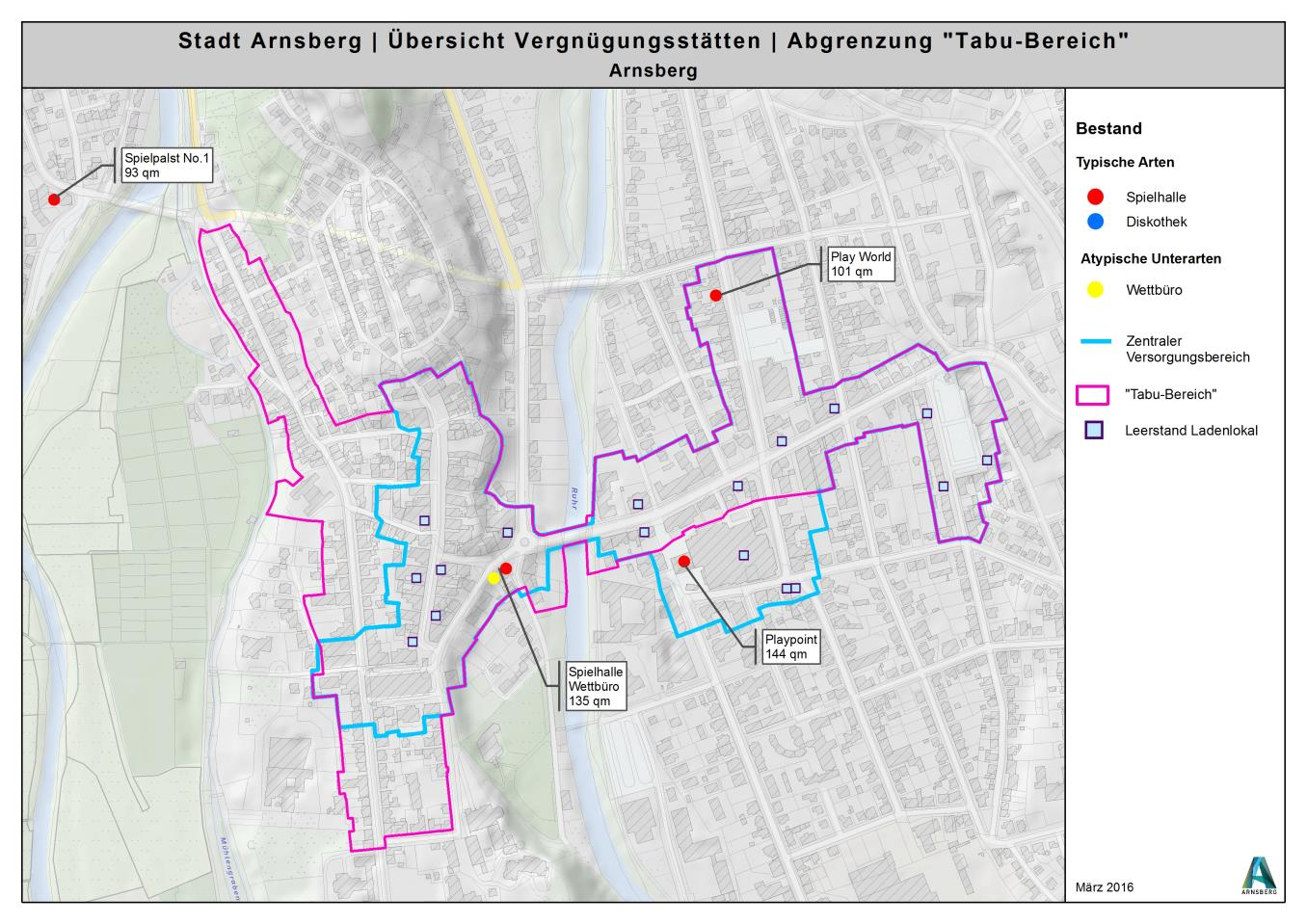 Im Rahmen der Neuaufstellung des Einzelhandels- und Zentrenkonzeptes 2010 der Stadt Arnsberg wurde Arnsberg die Funktion eines Nebenzentrums zugewiesen und ein Zentraler Versorgungsbereich gemäß des