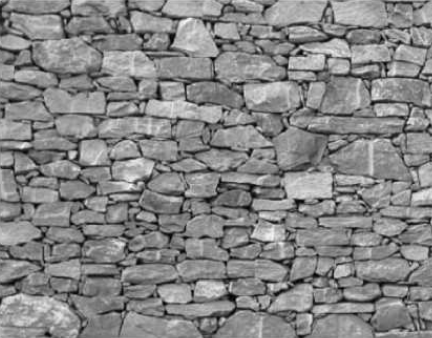 Steinarten und Verbände Bruchstein-Schichtenmauerwerk Wenig bearbeitete Bruchsteine, die mit nahezu horizontalen