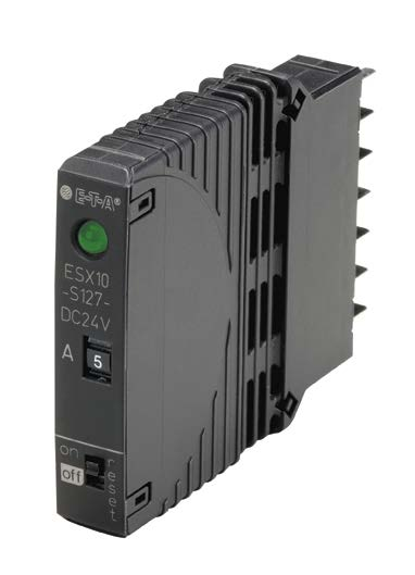 Eektronischer Sicherungsautomat ESX10-Sxxx-DC2V-1A-10A Beschreibung Das Gerät ESX10-Sxxx erweitert die Produktgruppe»Eektronischer Überstromschutz«für DC 2 V Anwendungen.