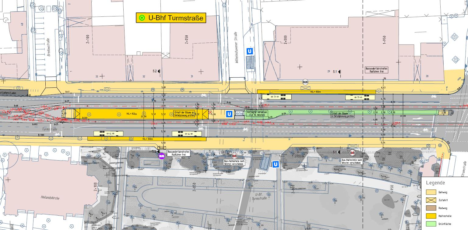 Auszug Vorplanung Turmstraße: