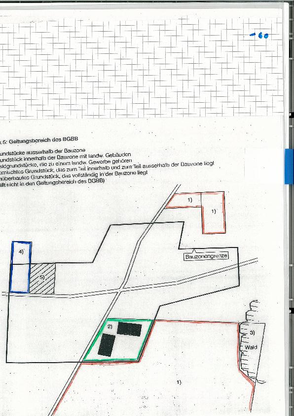 Geltungsbereich des BGBB 1) Grundstück ausserhalb der Bauzone 2) Grundstück innerhalb der Bauzone mit landw. Gebäuden 3) Waldgrundstücke, die zu einem landw.