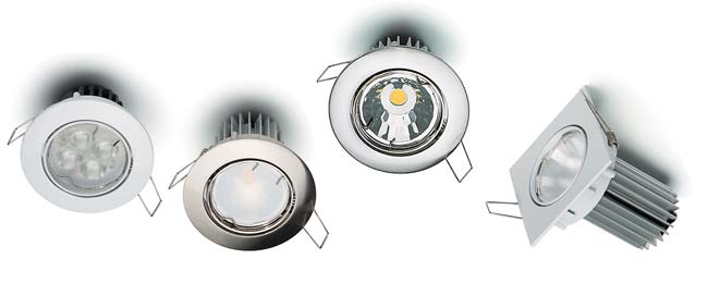 LEDSpots für die Wohnraum- und Möbelbeleuchtung Halogen-Ersatz LEDSpots ActiveLine PRO 1 Kompletter LEDSpot ausgestattet mit ReflektoroderOptik,Kühlkörper, Leitungen mit Stecker und Metallrahmen