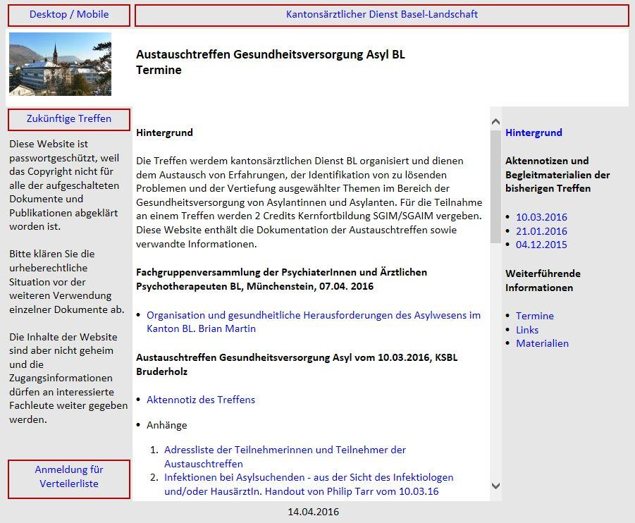 Zugangsinformationen von kantonssarzt@bl.ch www.panh.ch/bl/austausch Medizinalberuferegister MEDREG Öffentlich zugänglich: www.medregom.admin.