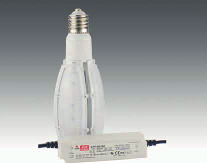LED-Leuchtmittel ellipsoid - Produktdaten Anschlussleistung: Treiber: 60 Watt 60 Watt mit externem Vorschaltgerät MEAN WELL LED: SMD 5630, 2.