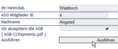 Login / Anmeldung 1. Für die Anmeldung werden der Club, die ASG-Nummer und ein Passwort benötigt. 2. Die ASG-Nummer ist aus dem ASG- Ausweis ersichtlich. Führende Nullen müssen nicht eingegeben 3.