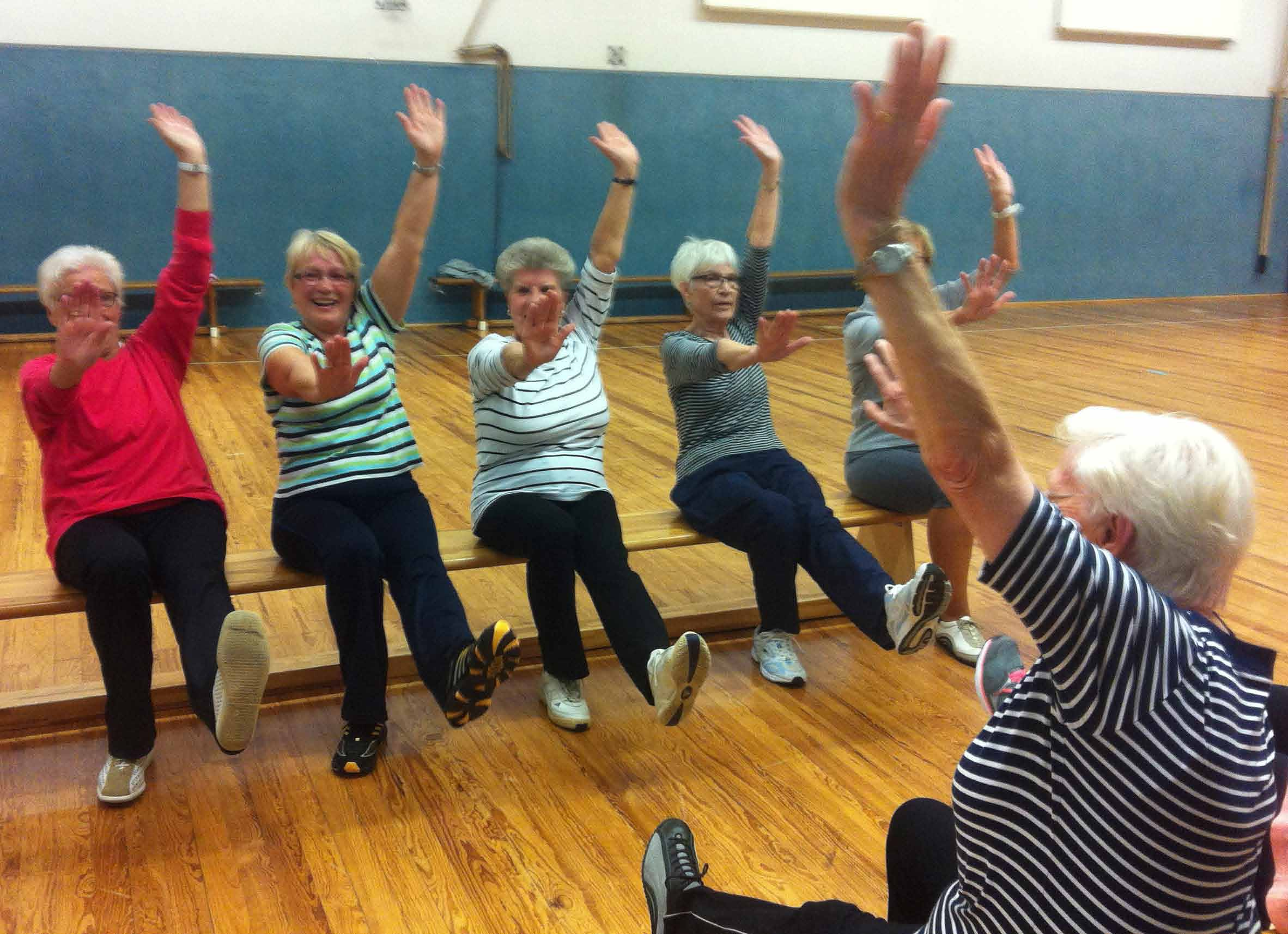 Seniorensport Eine Gruppe mit vielen treuen Mitgliedern bildet der Seniorensport. Zusammen einen Fallschirm bändigen oder die Bauchmuskeln trainieren gemeinsam macht es mehr Spaß.