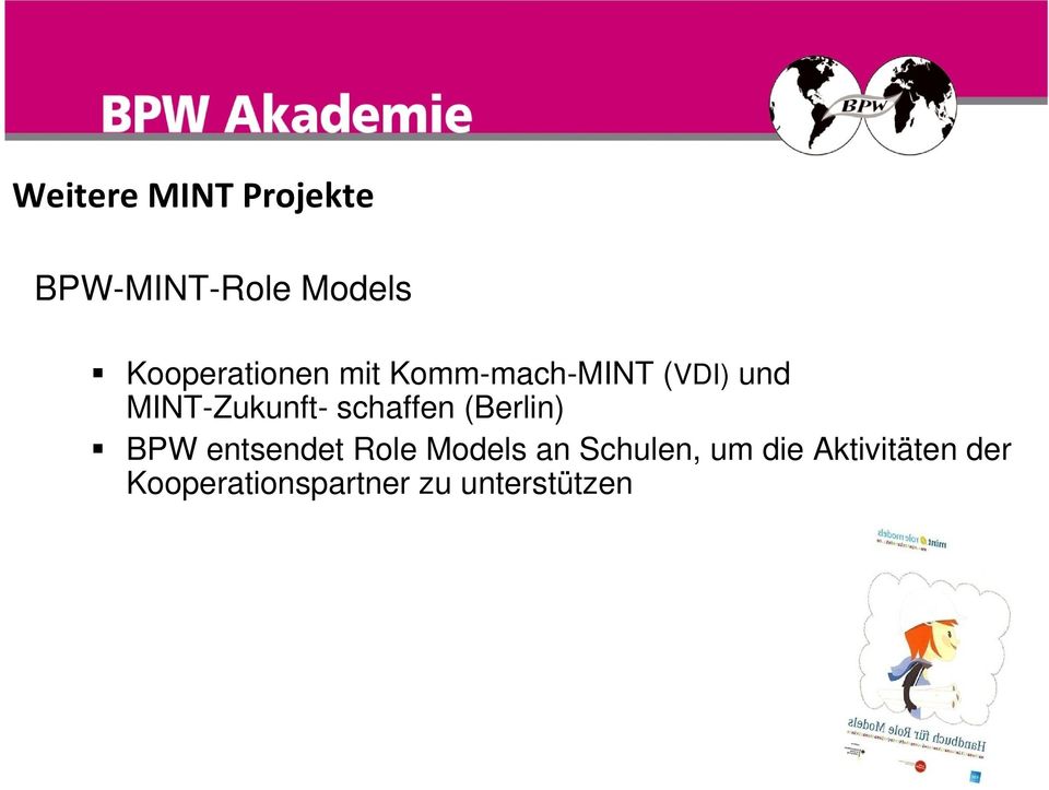MINT-Zukunft- schaffen (Berlin) BPW entsendet Role