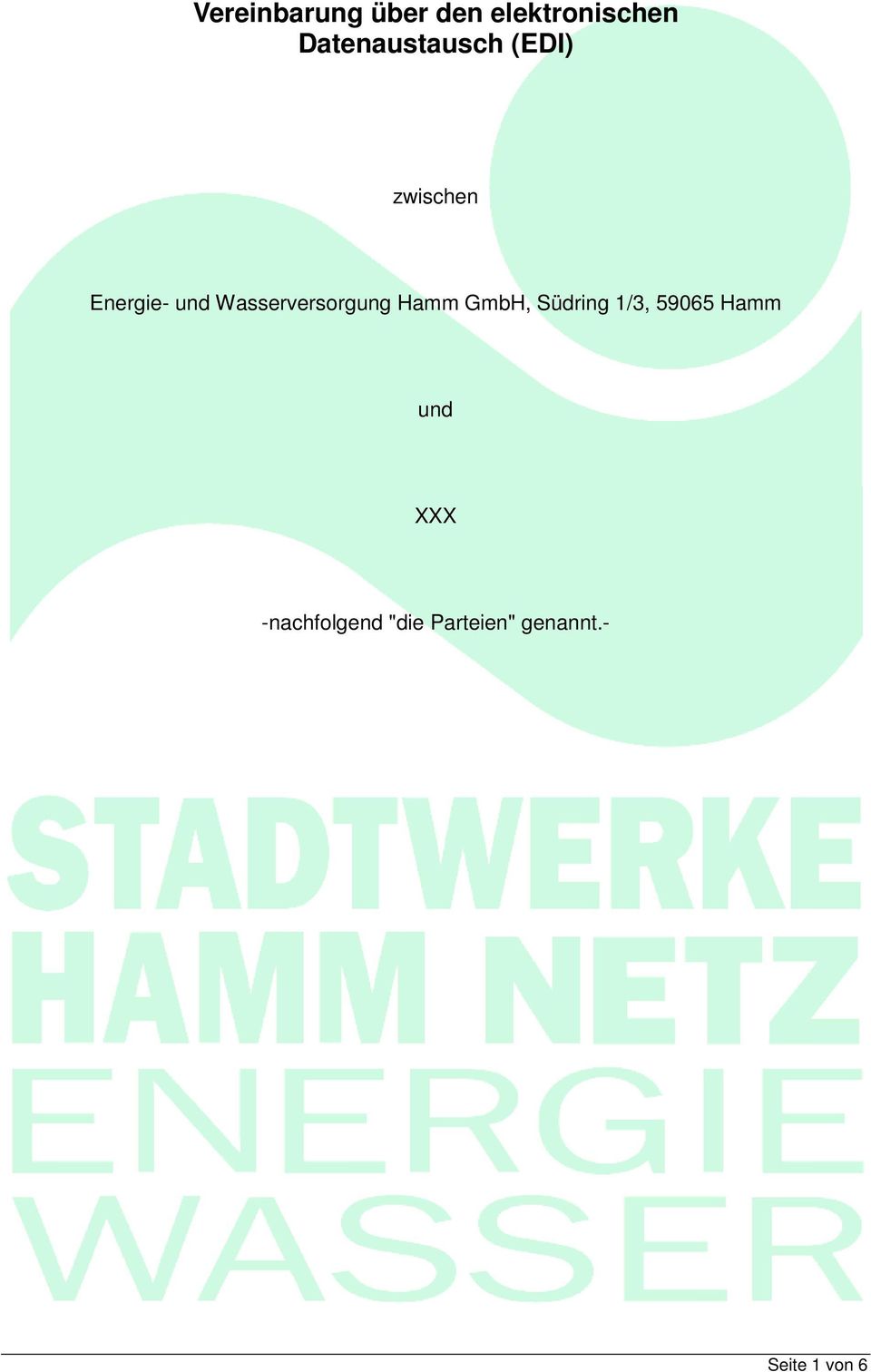 Wasserversorgung Hamm GmbH, Südring 1/3, 59065