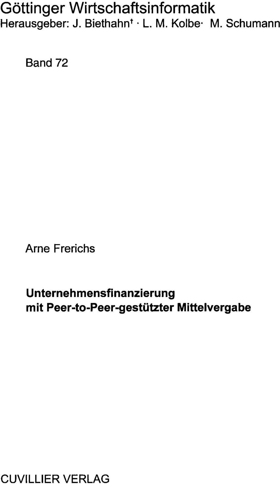 Schumann Band 72 Arne Frerichs