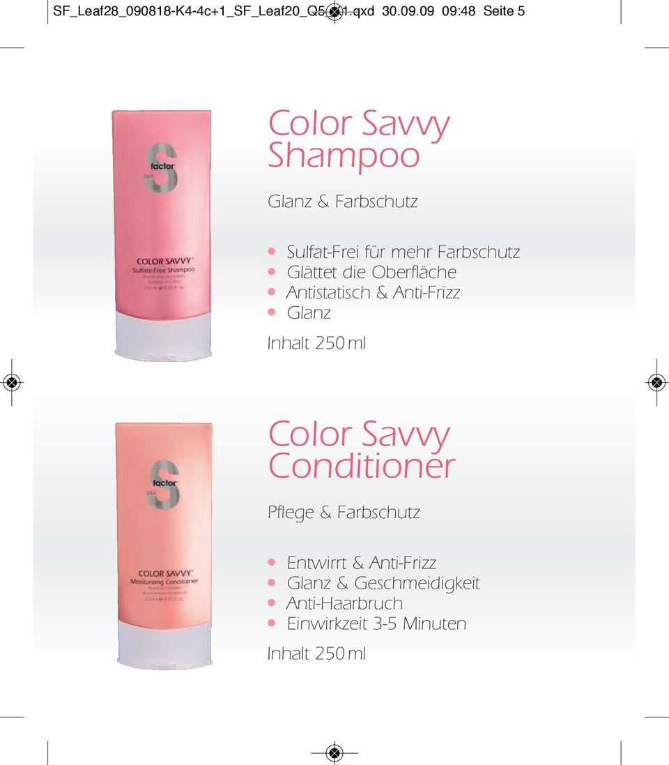 09 09:48 Seite 5 Color Savvy Shampoo Glanz & Farbschutz Sulfat-Frei für mehr Farbschutz