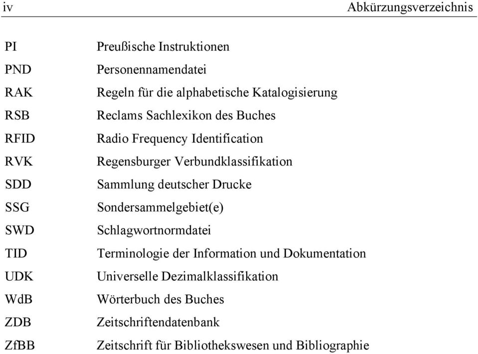 Verbundklassifikation Sammlung deutscher Drucke Sondersammelgebiet(e) Schlagwortnormdatei Terminologie der Information und
