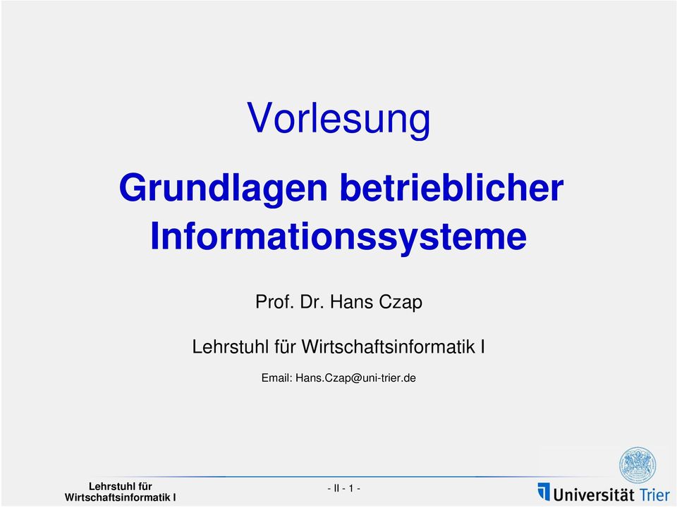 Informationssysteme Prof. Dr.