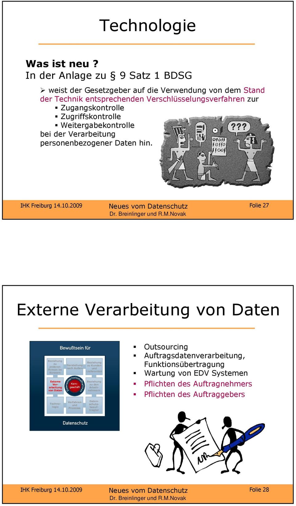 Zugriffskontrolle Weitergabekontrolle bei der Verarbeitung personenbezogener Daten hin. IHK Freiburg 14.10.