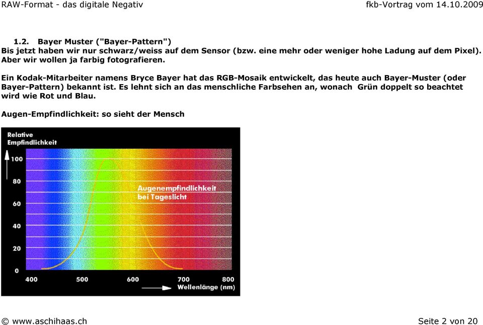 Ein Kodak-Mitarbeiter namens Bryce Bayer hat das RGB-Mosaik entwickelt, das heute auch Bayer-Muster (oder Bayer-Pattern)