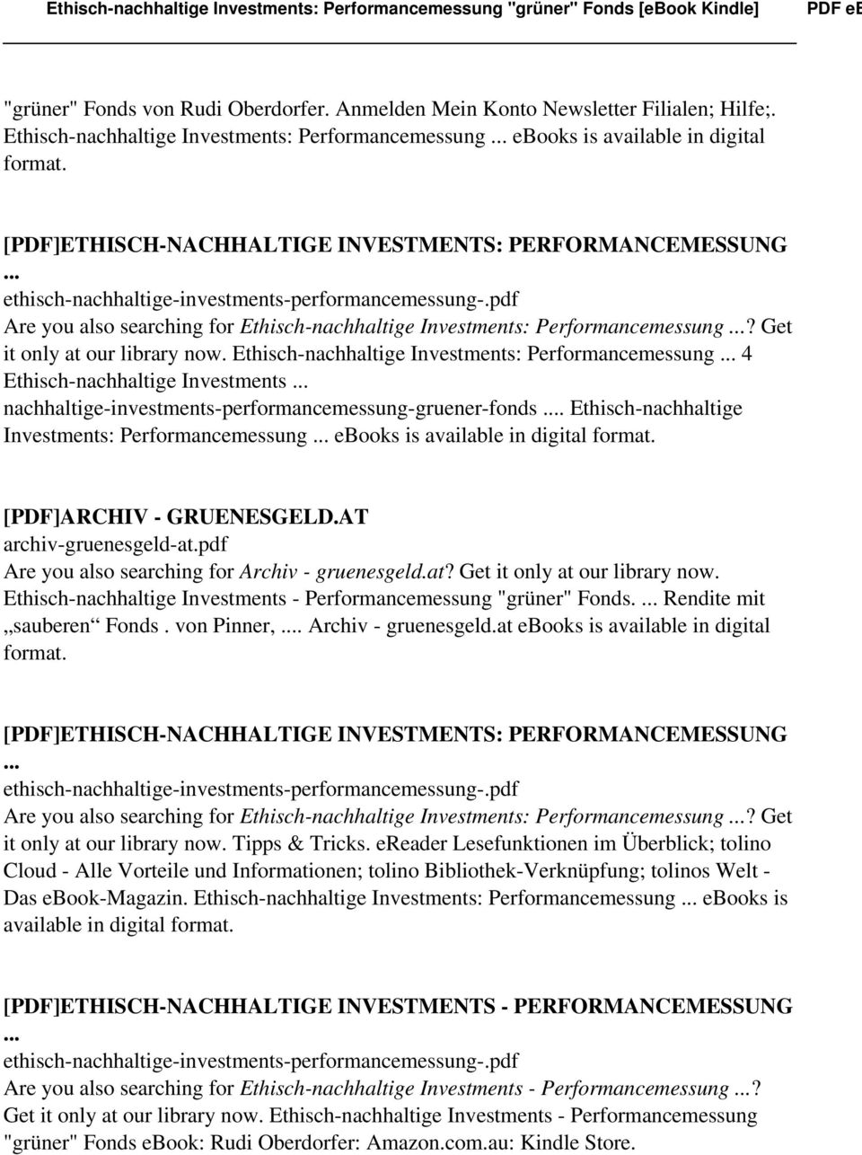 Ethisch-nachhaltige Investments: Performancemessung 4 Ethisch-nachhaltige Investments nachhaltige-investments-performancemessung-gruener-fonds.