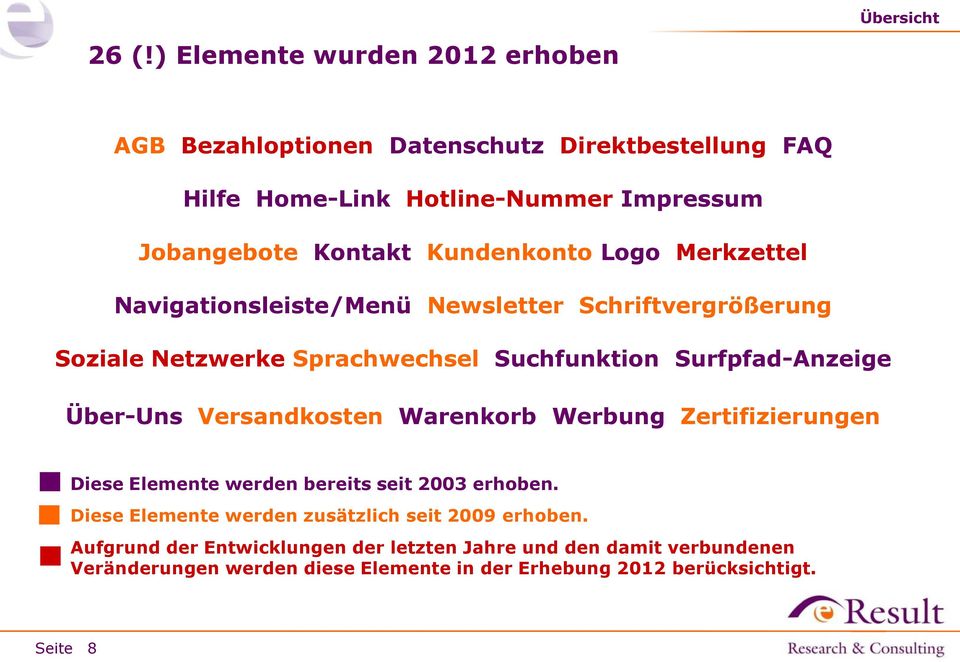 Kundenkonto Logo Merkzettel Navigationsleiste/Menü Newsletter Schriftvergrößerung Soziale Netzwerke Sprachwechsel Suchfunktion Surfpfad-Anzeige