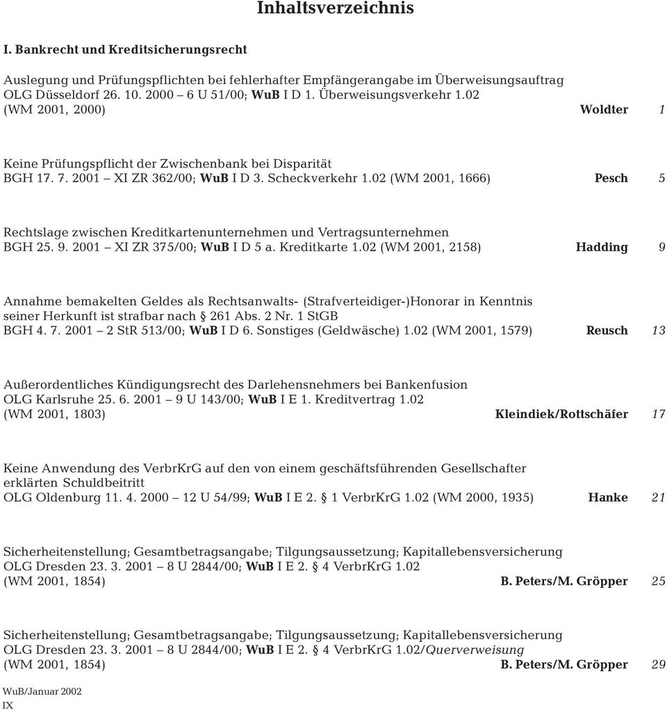 02 (WM 2001, 1666) Pesch 5 Rechtslage zwischen Kreditkartenunternehmen und Vertragsunternehmen BGH 25. 9. 2001 XI ZR 375/00; WuB I D 5 a. Kreditkarte 1.