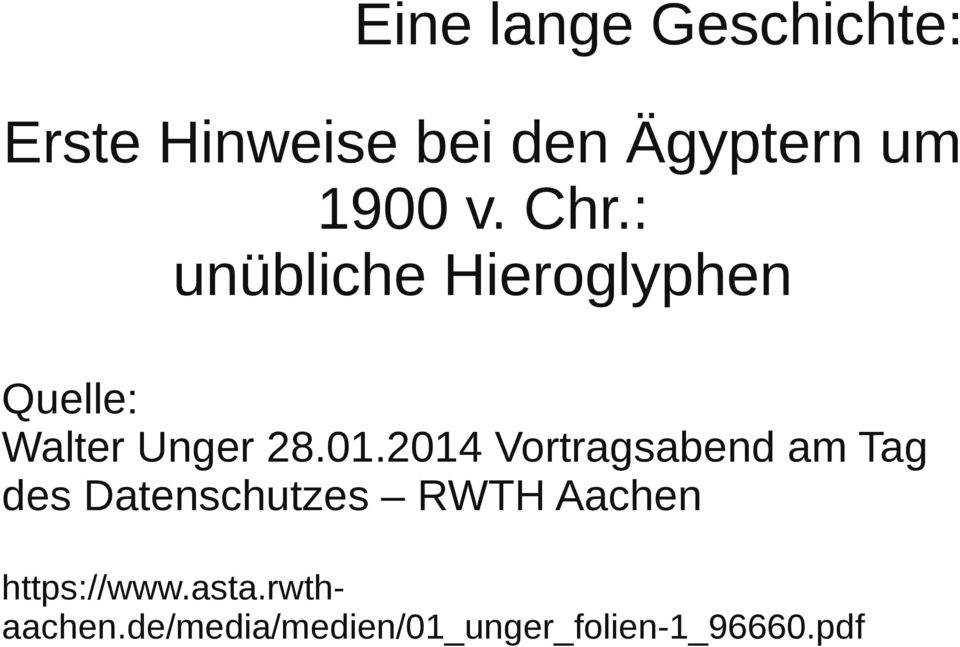 2014 Vortragsabend am Tag des Datenschutzes RWTH Aachen